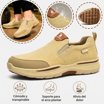 🔥 Oferta especial — Zapatos ortopédicos con diseño ergonómico ⏰ Zapatillas de lona ligeras y transpirables 👞 Soporte para el arco plantar para caminar con mayor comodidad.