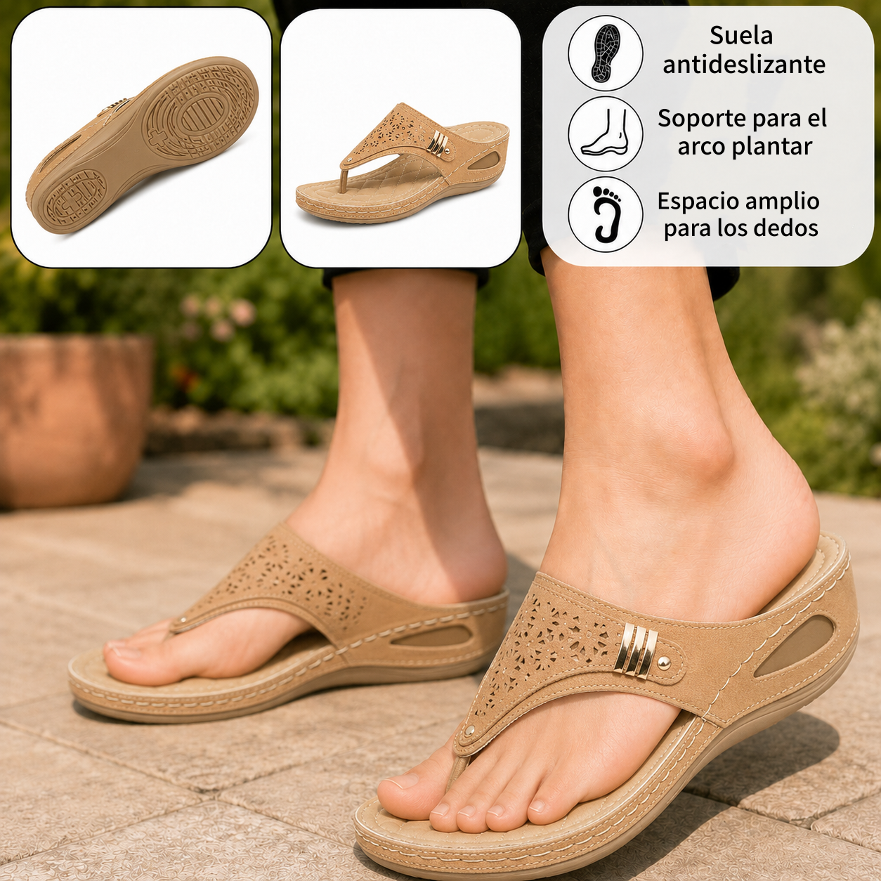 ⏰ ¡Último día! ¡50 % de descuento! ¡No te lo pierdas! ✅️ Sandalias cómodas con soporte para el arco del pie: alivian el dolor de pies y cuentan con un diseño ergonómico.