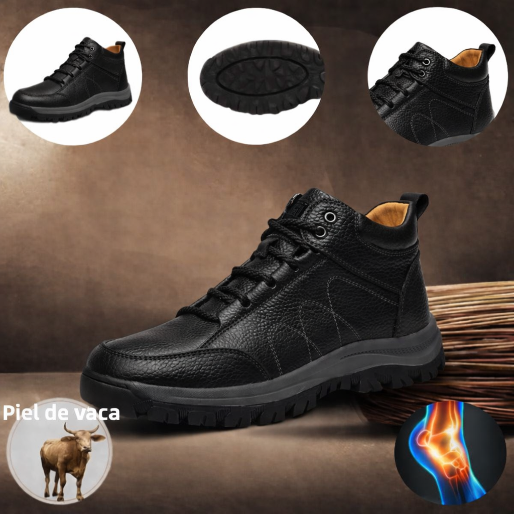 🎁Oferta por tiempo limitado🐂 Zapatos ortopédicos para hombre, hechos de piel de becerro australiana👞 Cosidos a mano, impermeables y antideslizantes✅, con soporte para el arco: caminar cómodamente.