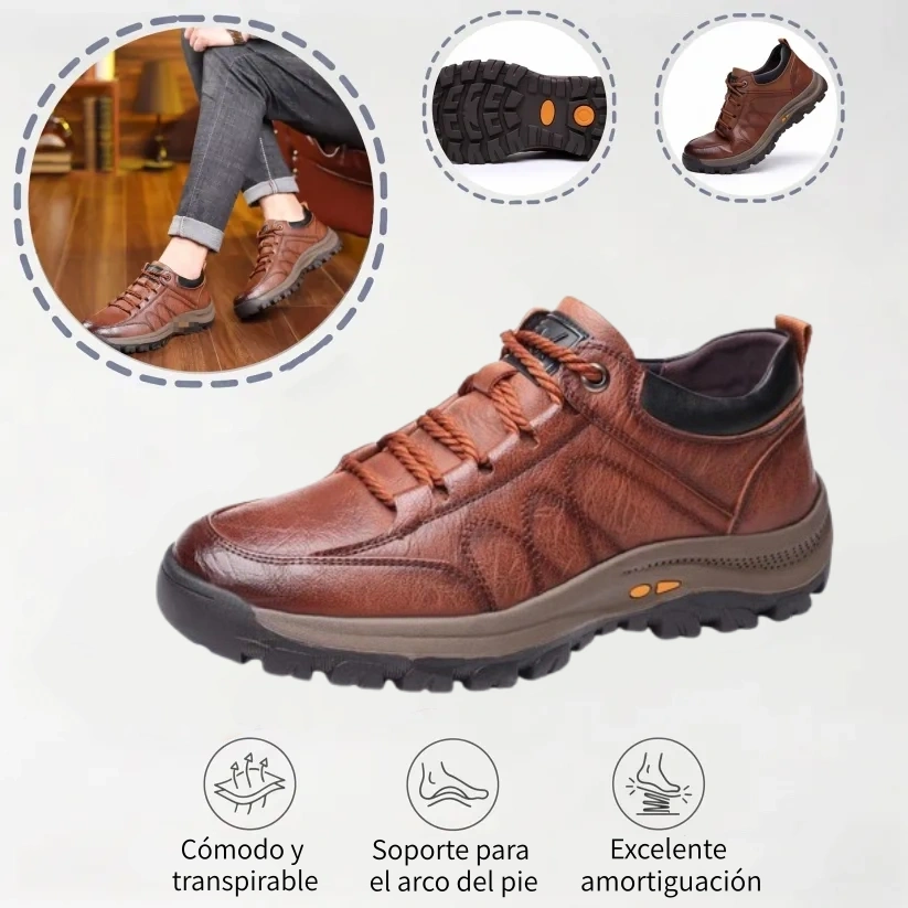 (🎁 Oferta especial por tiempo limitado) Zapatos de piel de becerro italianos suaves y cómodos 🐂 Cosidos a mano, impermeables y antideslizantes ✅ Soporte para el arco: cómodo para caminar
