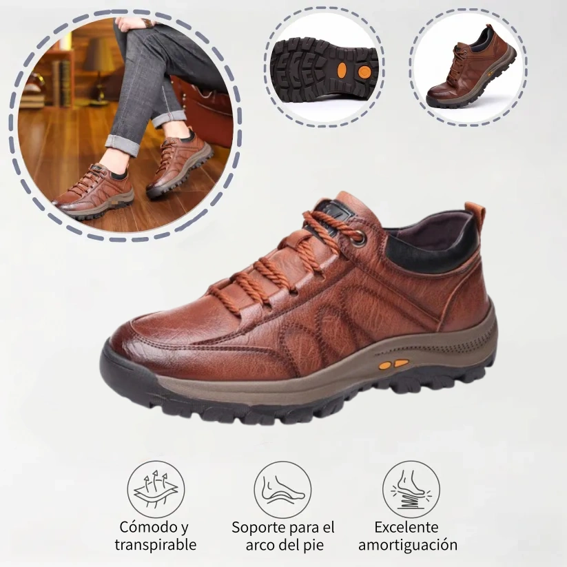 (🎁 Oferta especial por tiempo limitado) Zapatos de piel de becerro italianos suaves y cómodos 🐂 Cosidos a mano, impermeables y antideslizantes ✅ Soporte para el arco: cómodo para caminar