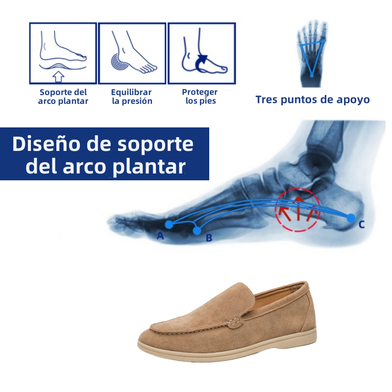 (⏰¡Último día 50% de descuento - no te lo pierdas!)🔥 Los mismos zapatos casuales ergonómicos de Beckham👞 Cosidos a mano✅ Soporte de arco, caminata cómoda