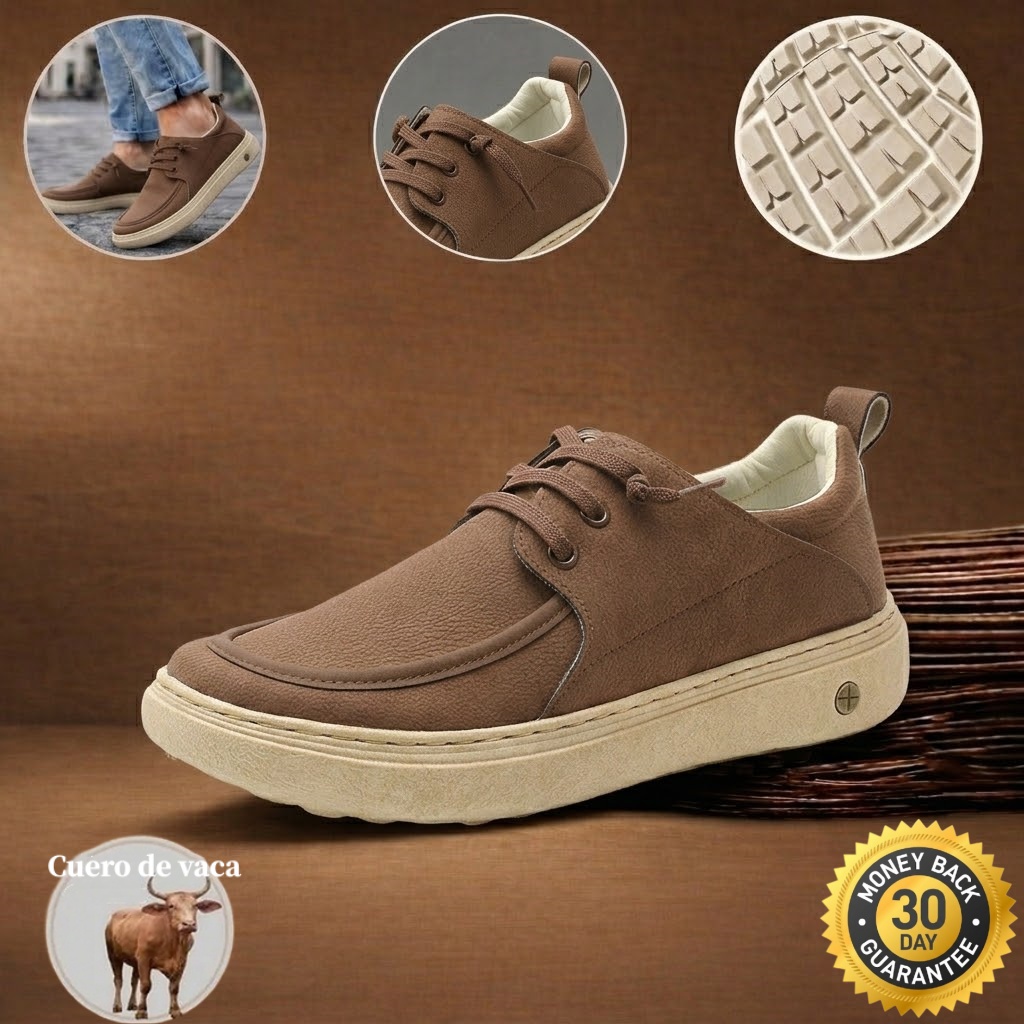 🔥 Zapatos de piel de becerro para hombre, cosidos a mano en Australia 👞 Alivio inteligente del dolor impulsado por IA, fácil de poner y quitar ✅ Correctivo integral: impermeable y antideslizante