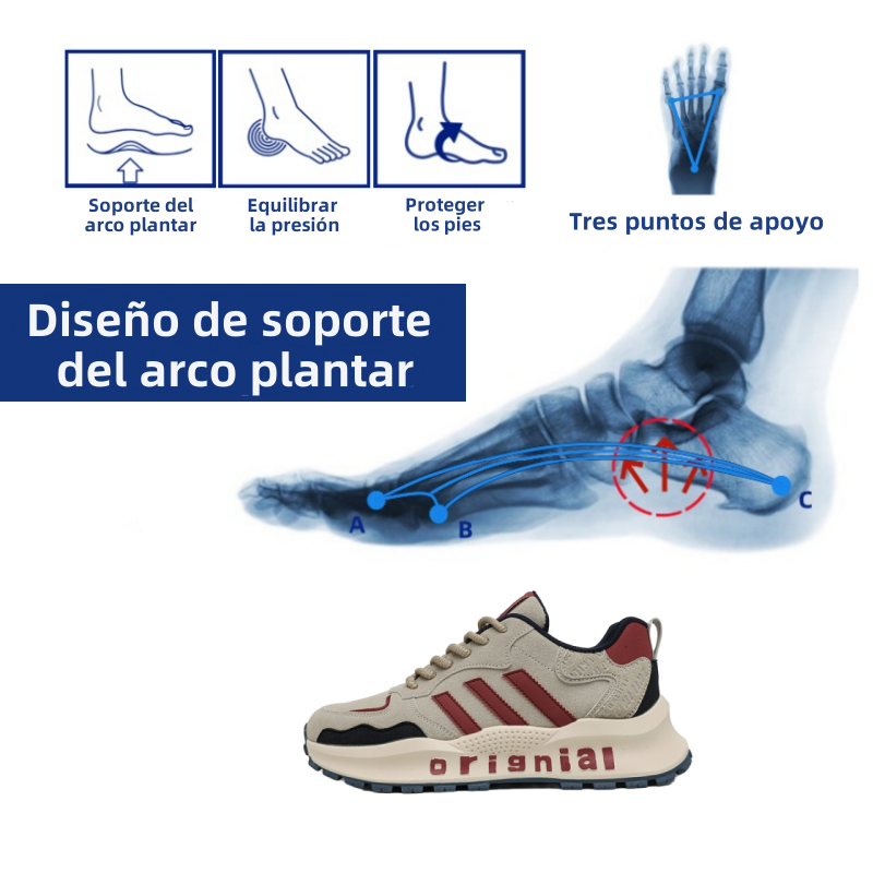 [⏰¡Último día 50% de descuento - Termina pronto! ] 🔥 Zapatos para caminar de diseño ergonómico 👞 Cosidos a mano, transpirables + impermeables ✅ Soporte de arco, caminata cómoda