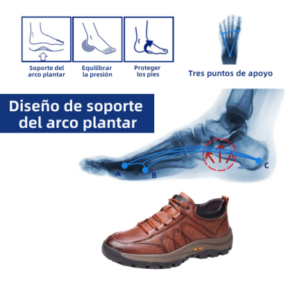 (🎉50% de descuento hoy, no te lo pierdas) 🐂 Zapatos ortopédicos de piel de becerro australiana para hombre 👞Cosidos a mano ✅Soporte de arco: caminar