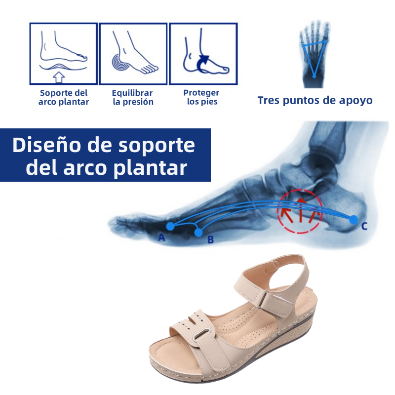 【🎁¡Mitad de precio hoy, no te lo pierdas!】 Sandalias ortopédicas ergonómicas: caminar sin dolor👞 Soporte de arco, caminar más cómodo