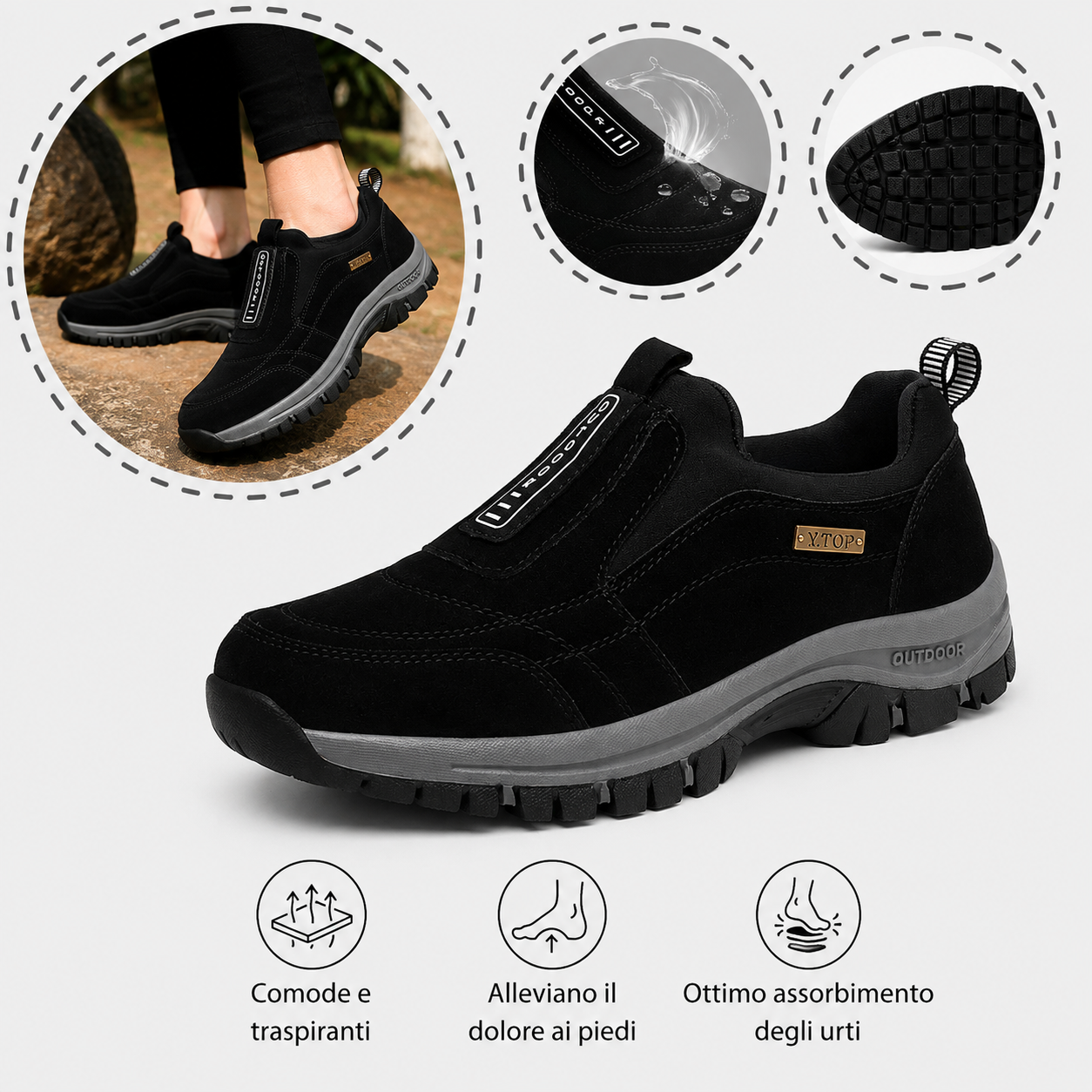 🎁 Oferta especial, 50% de descuento 🎁 Zapatos ortopédicos de gamuza para hombre 👟 Transpirables y cómodos ✅ Soporte para el arco: Comodidad para caminar todo el día