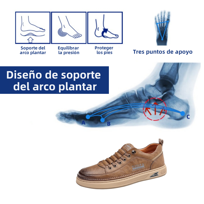 🔥 ¡50% DE DESCUENTO! ⏰ Zapatos ortopédicos para hombre de diseño ergonómico — Confeccionados en piel de ternera ✅ Suaves, cómodos y con un soporte excelente 🦶 — Alivian eficazmente el dolor de pies