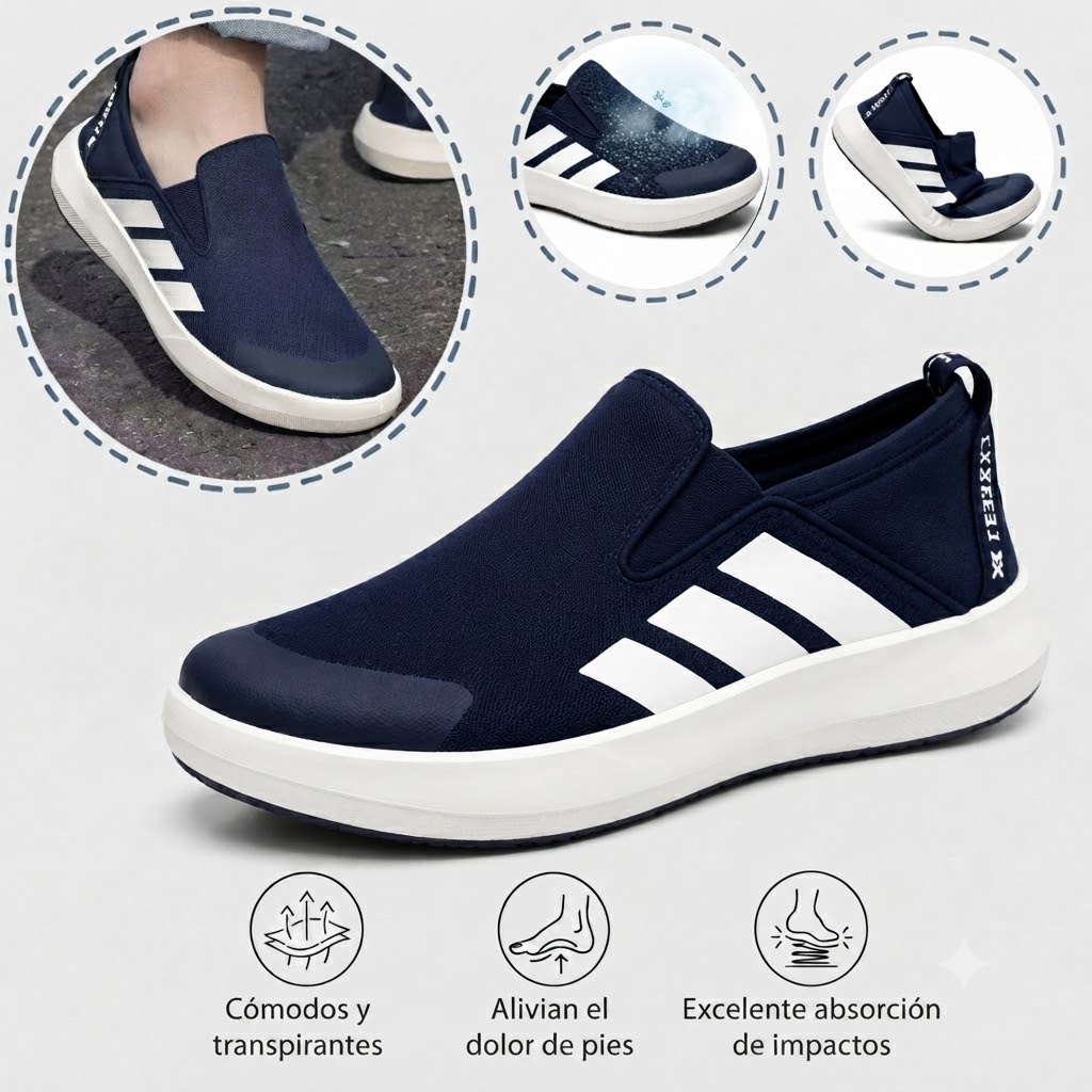 ⏰ Último día, 50% de descuento - ¡No te lo pierdas! ✅️ Zapatos premium sin cordones, con soporte para el arco del pie, ayudan a aliviar el dolor de pies - Diseño ergonómico