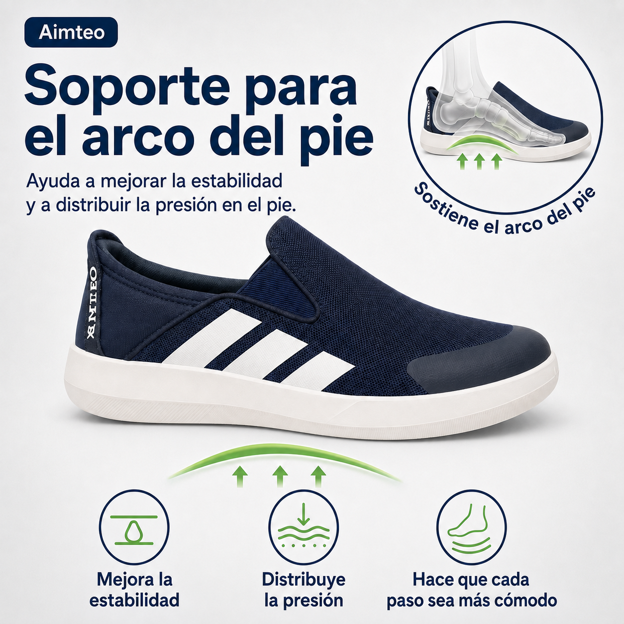 ⏰ Último día, 50% de descuento - ¡No te lo pierdas! ✅️ Zapatos premium sin cordones, con soporte para el arco del pie, ayudan a aliviar el dolor de pies - Diseño ergonómico