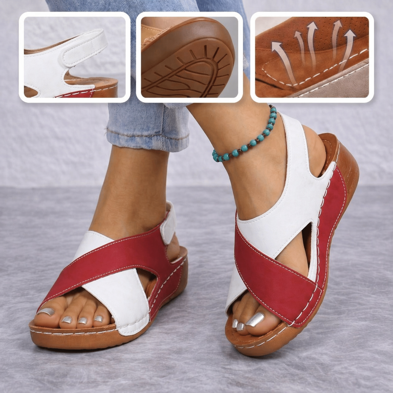 (⏰50% de descuento hoy, no te lo pierdas) Sandalias ortopédicas ergonó