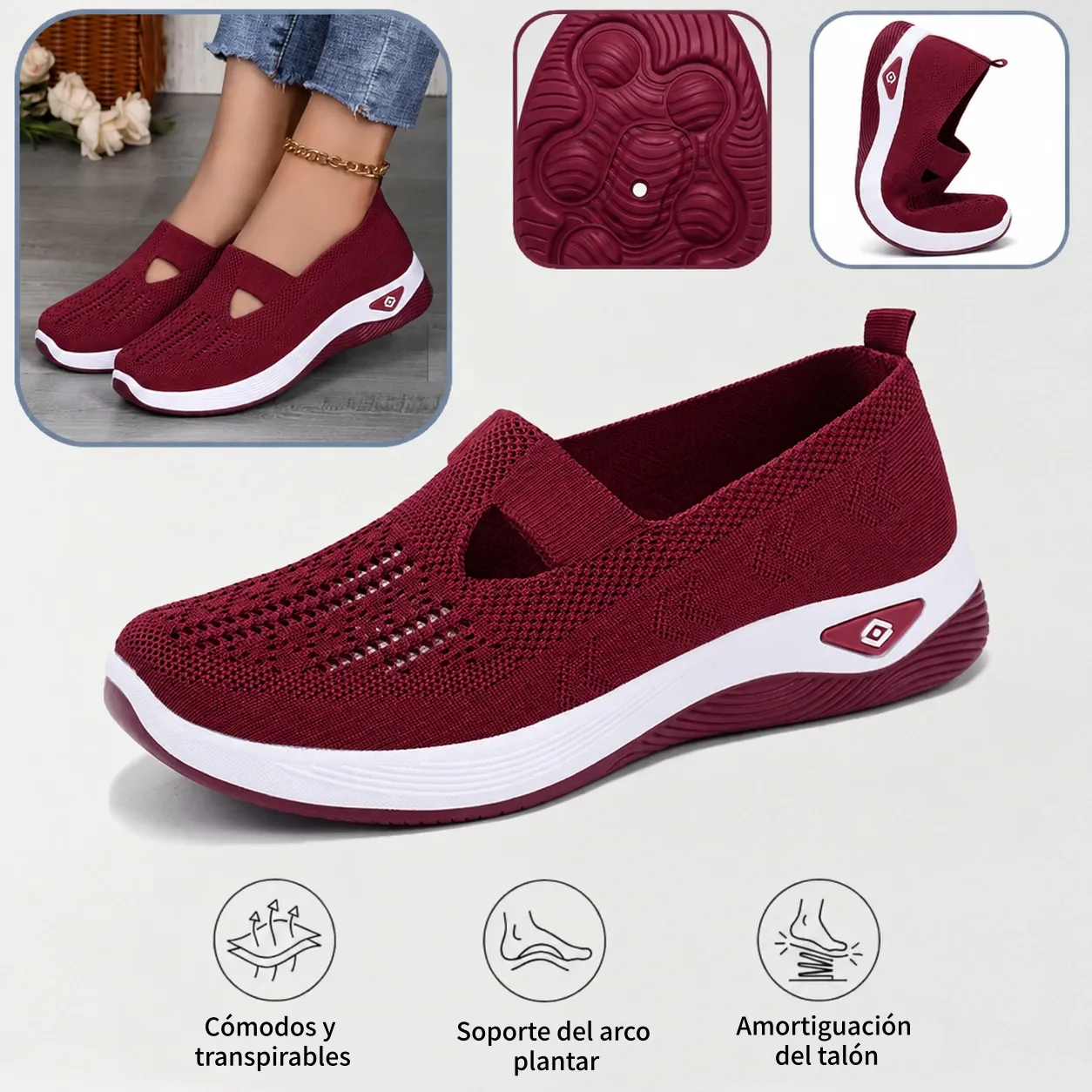 ⏰ ¡Último día! 50% de descuento 👟 Zapatos ortopédicos ergonómicos de verano | Transpirable y ligero ✅ Alivia el dolor de pies | Fácil de poner y quitar