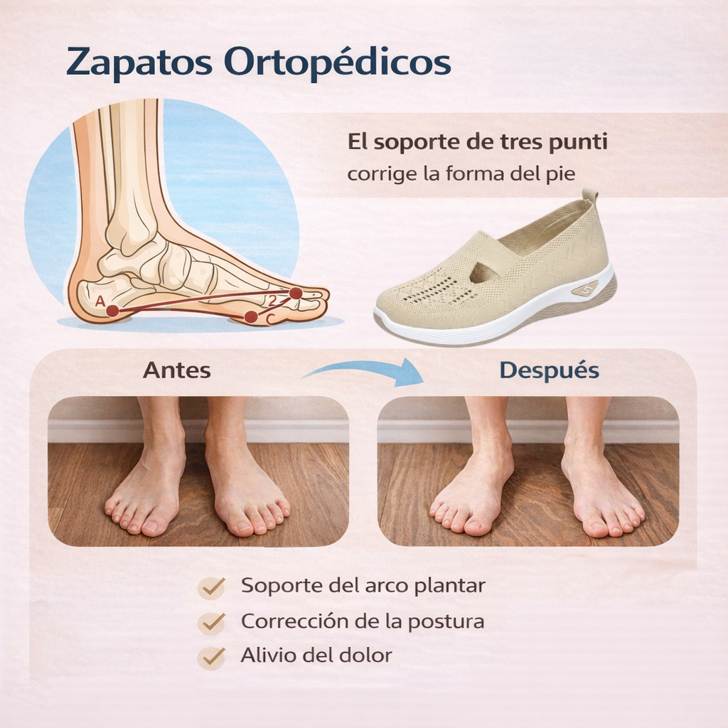 ⏰ ¡Último día! 50% de descuento 👟 Zapatos ortopédicos ergonómicos de verano | Transpirable y ligero ✅ Alivia el dolor de pies | Fácil de poner y quitar