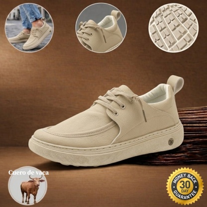 🔥 Zapatos de piel de becerro para hombre, cosidos a mano en Australia 👞 Alivio inteligente del dolor impulsado por IA, fácil de poner y quitar ✅ Correctivo integral: impermeable y antideslizante