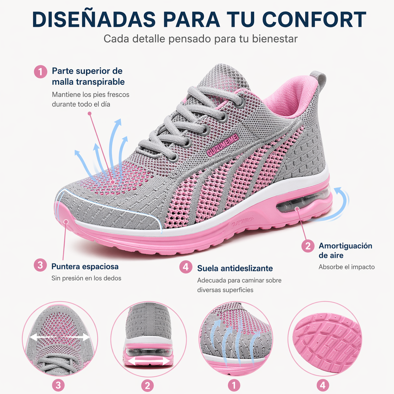 (🔥50% de descuento hoy - ¡no te lo pierdas!) ⏰Zapatillas ortopédicas suaves y cómodas con colchón de aire ✅ (soporte para el arco, alivia las molestias)