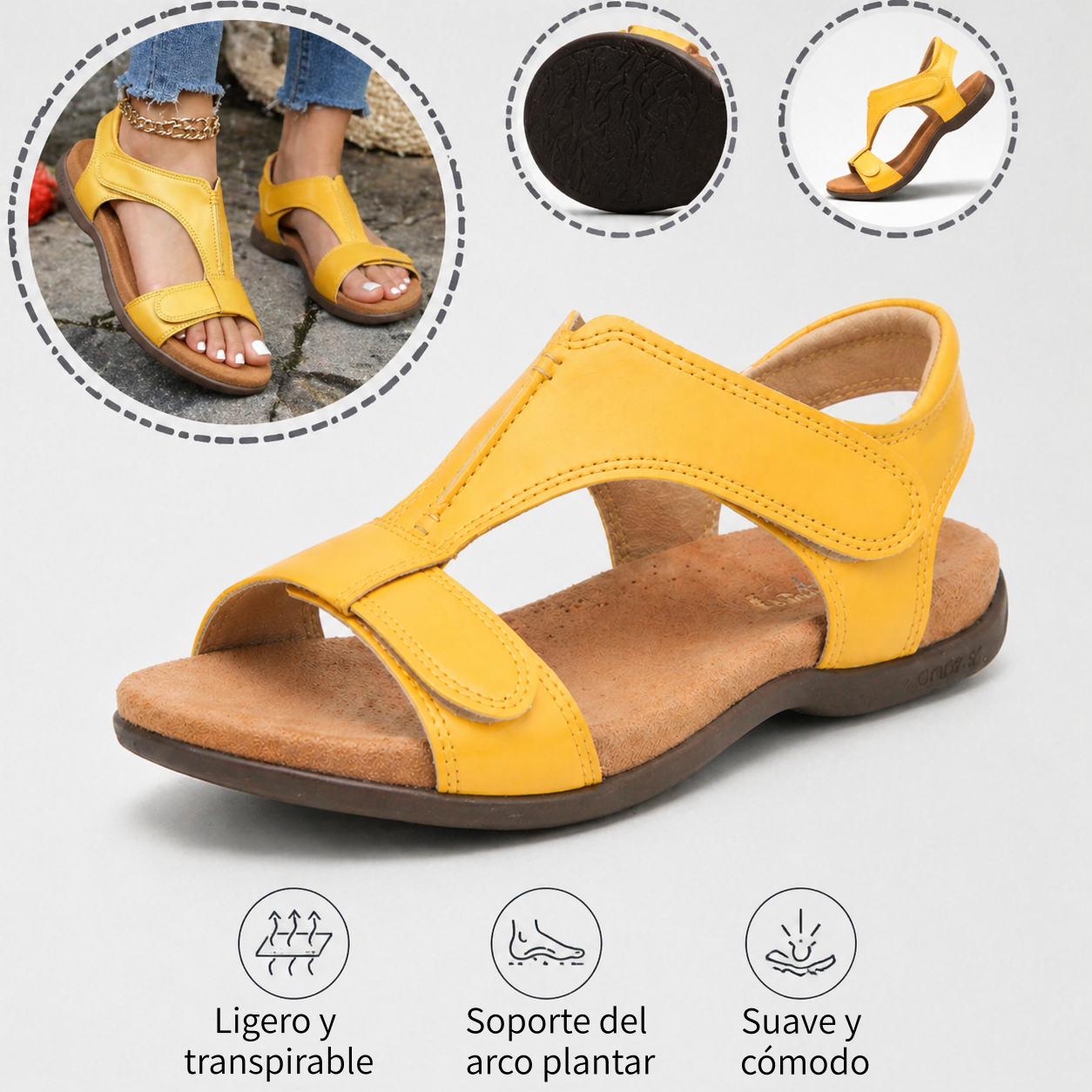 (⏰50% de descuento hoy, no te lo pierdas) Sandalias ortopédicas ergonó