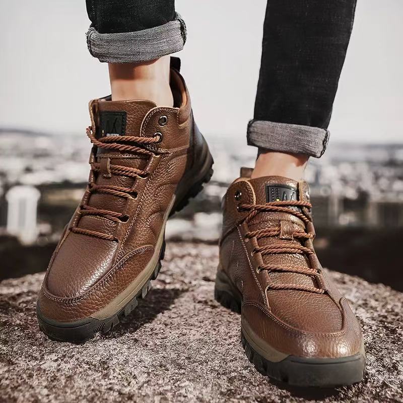 🎁Oferta por tiempo limitado🐂 Zapatos ortopédicos para hombre, hechos de piel de becerro australiana👞 Cosidos a mano, impermeables y antideslizantes✅, con soporte para el arco: caminar cómodamente.