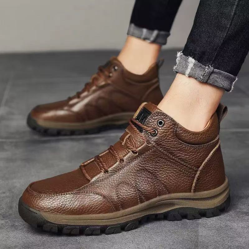 🎁Oferta por tiempo limitado🐂 Zapatos ortopédicos para hombre, hechos de piel de becerro australiana👞 Cosidos a mano, impermeables y antideslizantes✅, con soporte para el arco: caminar cómodamente.