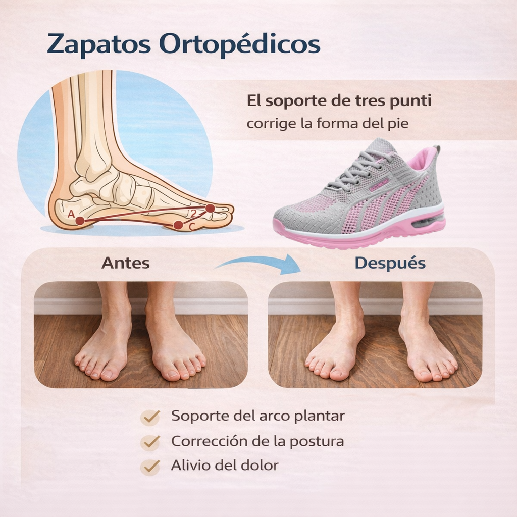 (🔥50% de descuento hoy - ¡no te lo pierdas!) ⏰Zapatillas ortopédicas suaves y cómodas con colchón de aire ✅ (soporte para el arco, alivia las molestias)
