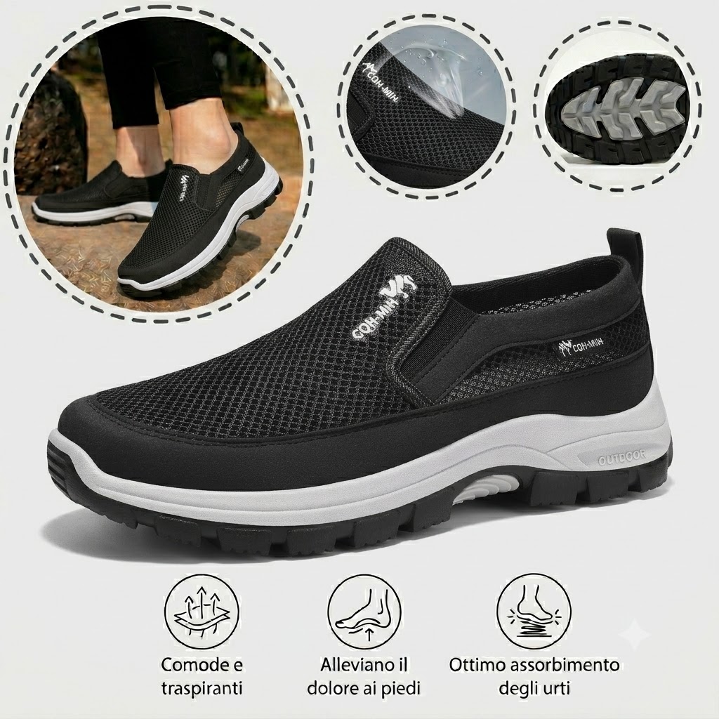 🔥 ¡50% de descuento hoy! 👞 Zapatos cómodos para caminar para hombre ✅ Alivian el dolor de pies ✅ Ligeros y transpirables, cómodos para caminar todo el día.