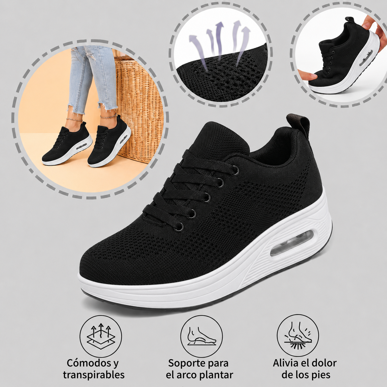 ⏰ ¡Último día – 50% de descuento! ¡No te lo pierdas! Zapatos ortopédicos con diseño ergonómico y función de amortiguación de impactos ✅ Zapatos ortopédicos saludables diseñados especialmente para mujeres europeas