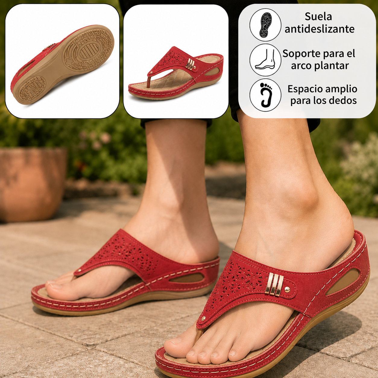 ⏰ ¡Último día! ¡50 % de descuento! ¡No te lo pierdas! ✅️ Sandalias cómodas con soporte para el arco del pie: alivian el dolor de pies y cuentan con un diseño ergonómico.