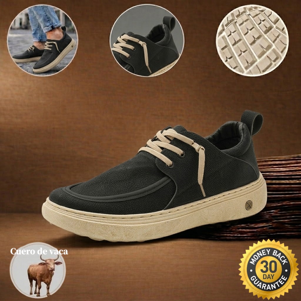 🔥 Zapatos de piel de becerro para hombre, cosidos a mano en Australia 👞 Alivio inteligente del dolor impulsado por IA, fácil de poner y quitar ✅ Correctivo integral: impermeable y antideslizante