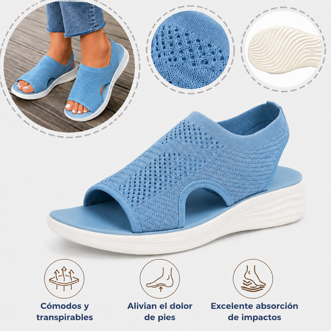⏰ ¡50% de descuento hoy! 👡 Sandalias cómodas con soporte para el arco plantar 🦶 Diseño ergonómico para caminar cómodamente todo el día ✅