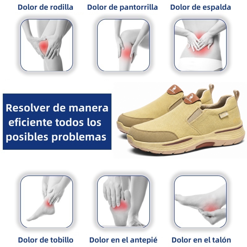 🔥 Zapatos ortopédicos de diseño ergonómico ⏰ Zapatos de lona ligeros y transpirables 👞 Proporcionan soporte para el arco para caminar sin dolor