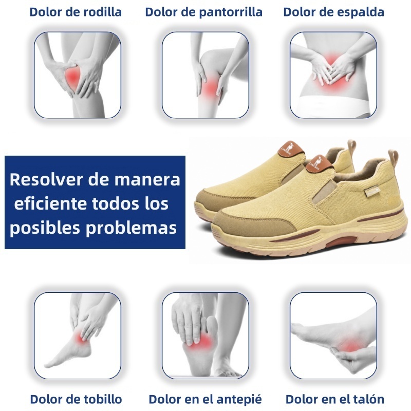 🔥 Zapatos ortopédicos de diseño ergonómico ⏰ Zapatos de lona ligeros y transpirables 👞 Proporcionan soporte para el arco para caminar sin dolor