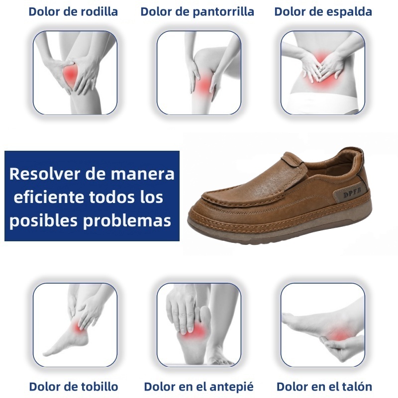 🎉 ¡50% de descuento hoy! Zapatos ortopédicos de cuero genuino para hombre 🐂 Hechos con auténtica piel de vaca australiana 👞 Alivian el dolor de pies - Soporte para el arco ✅ Adecuados para caminar todo el día
