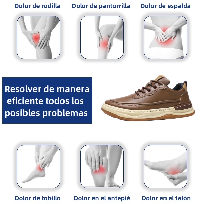 (🎉50% de descuento hoy, no te lo pierdas) 🐂 Zapatos ortopédicos de piel de becerro australiana para hombre 👞Cosidos a mano, impermeables y antideslizantes ✅Soporte de arco: Caminar cómodo