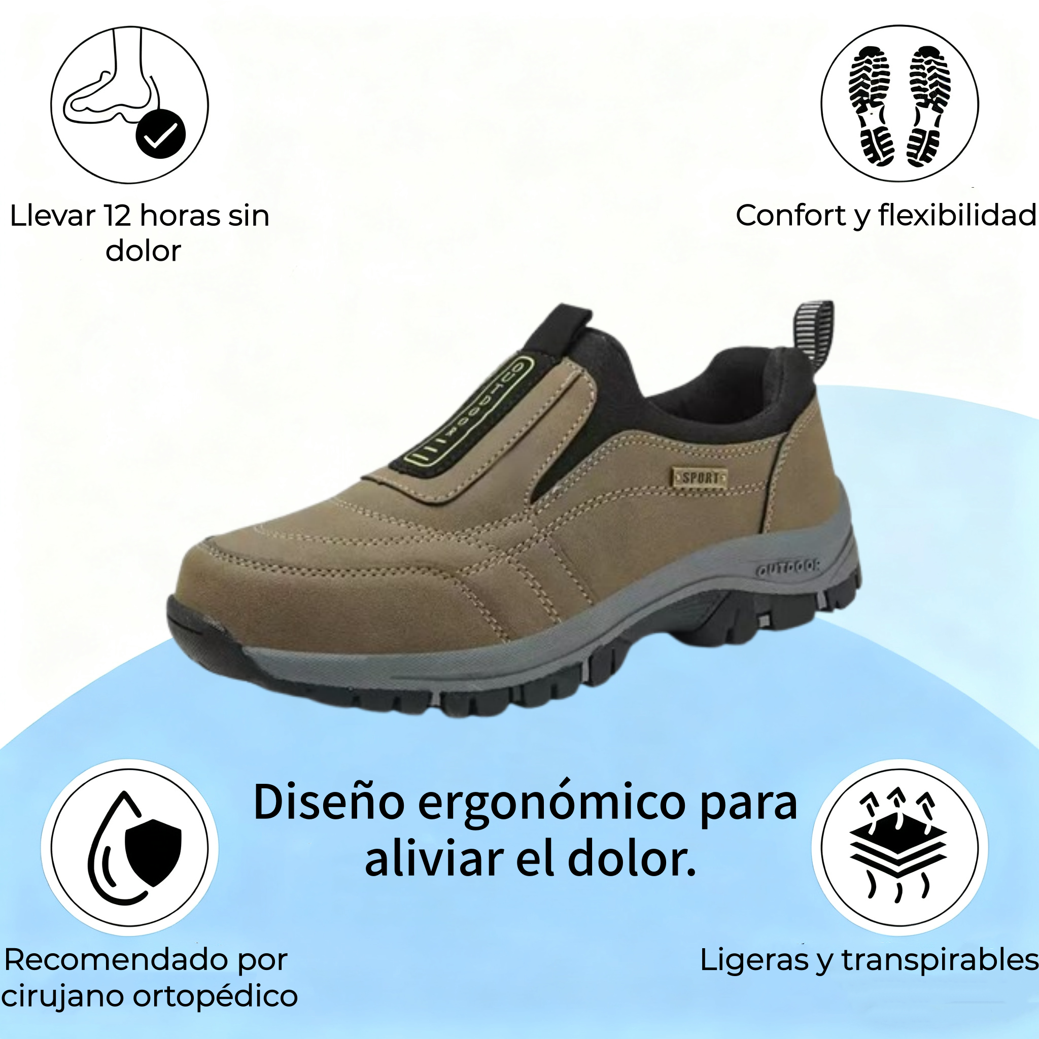 🔴Zapatos de ante de alta calidad🦶Alivian el dolor de pies y la fascitis - Impermeables y antideslizantes✅Todas las tallas disponibles