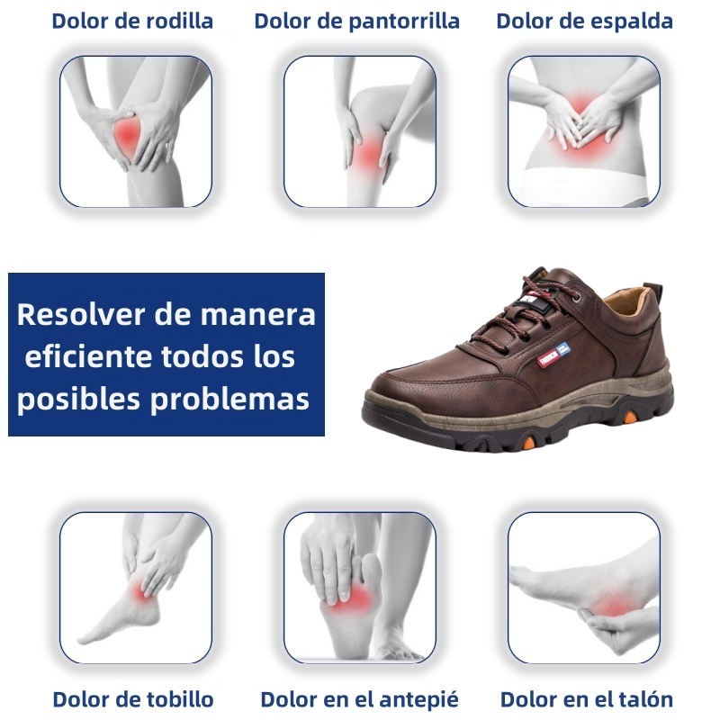 (🎉Último día 50% de descuento, no te lo pierdas) 🐂 Zapatos ortopédicos de piel de becerro australiana para hombre 👞Cosidos a mano, transpirables ✅Soporte de arco: caminar cómodo