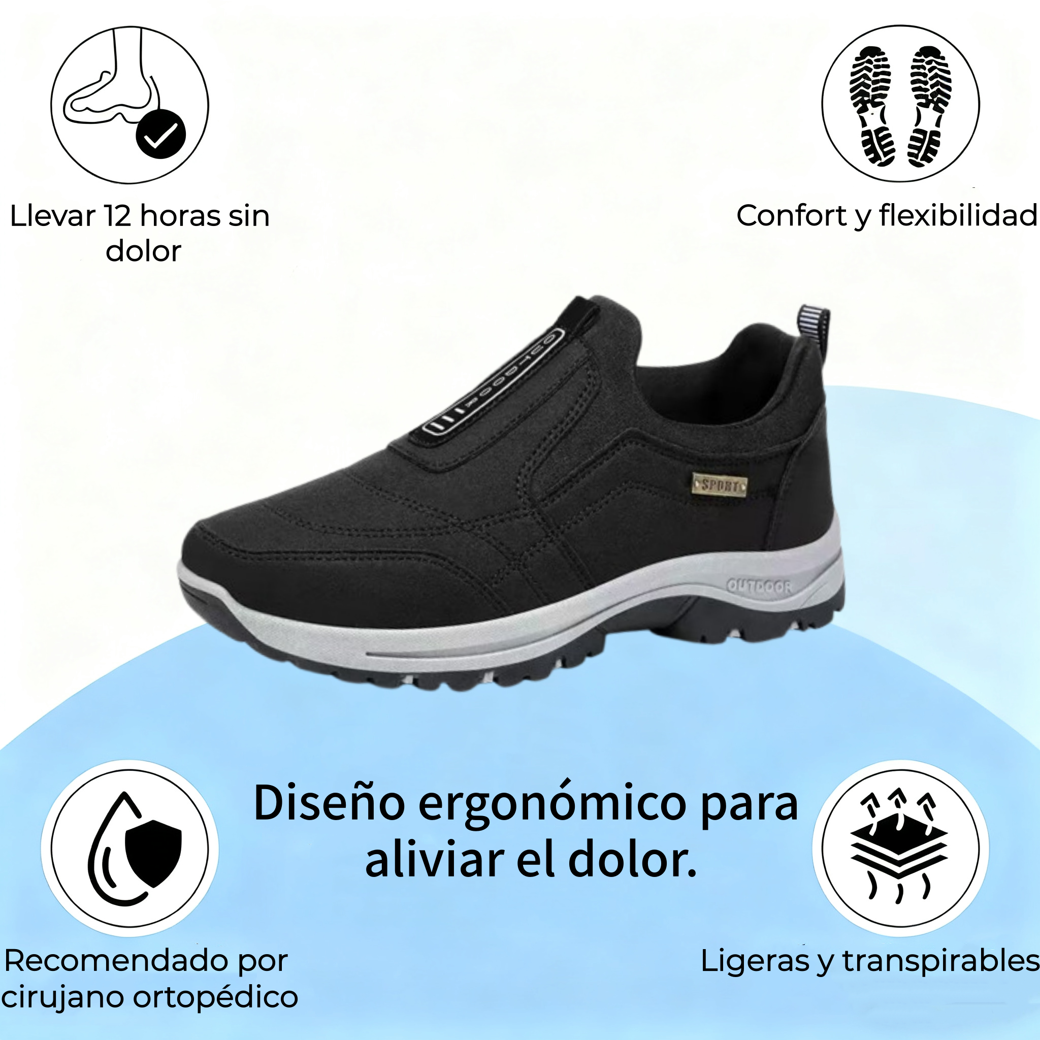 🔴Zapatos de ante de alta calidad🦶Alivian el dolor de pies y la fascitis - Impermeables y antideslizantes✅Todas las tallas disponibles