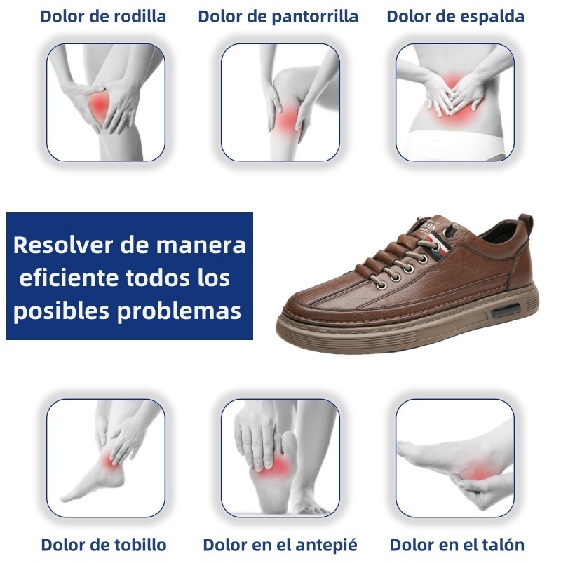 (🎉 Último día 70% de descuento, no te lo pierdas) 🐂 Zapatos ortopédicos de piel de becerro australiana para hombre 👞 Cosidos a mano, transpirables ✅ Soporte de arco: caminar cómodo