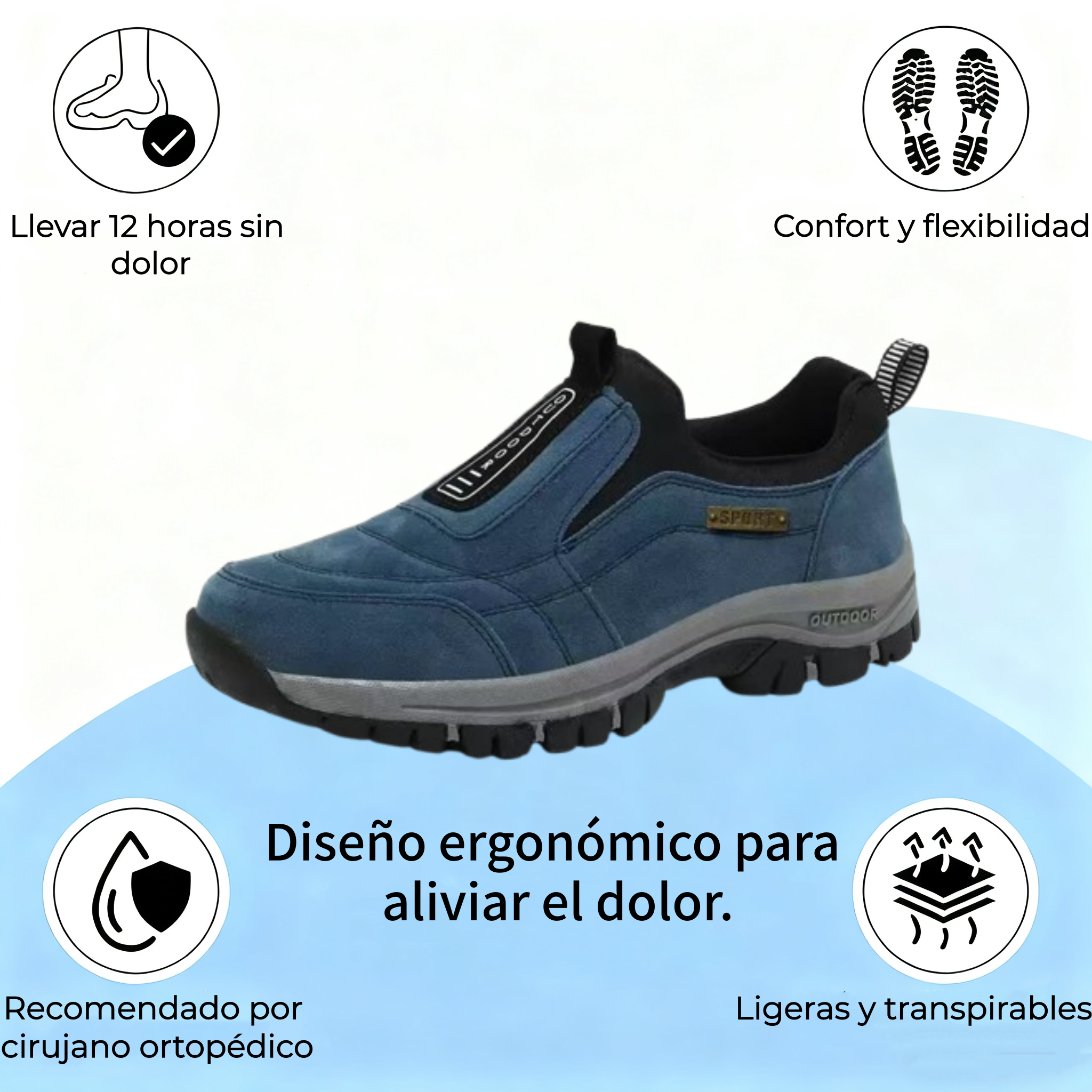 🔴Zapatos de ante de alta calidad🦶Alivian el dolor de pies y la fascitis - Impermeables y antideslizantes✅Todas las tallas disponibles