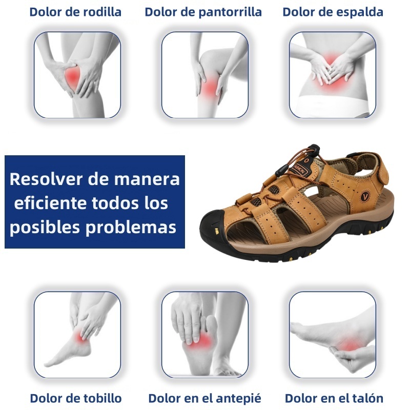 【🎁Hoy 60% de descuento - ¡No te lo pierdas!】Sandalias ortopédicas ergonómicas de piel de becerro - Caminar sin dolor👞 Haz que caminar sea más cómodo
