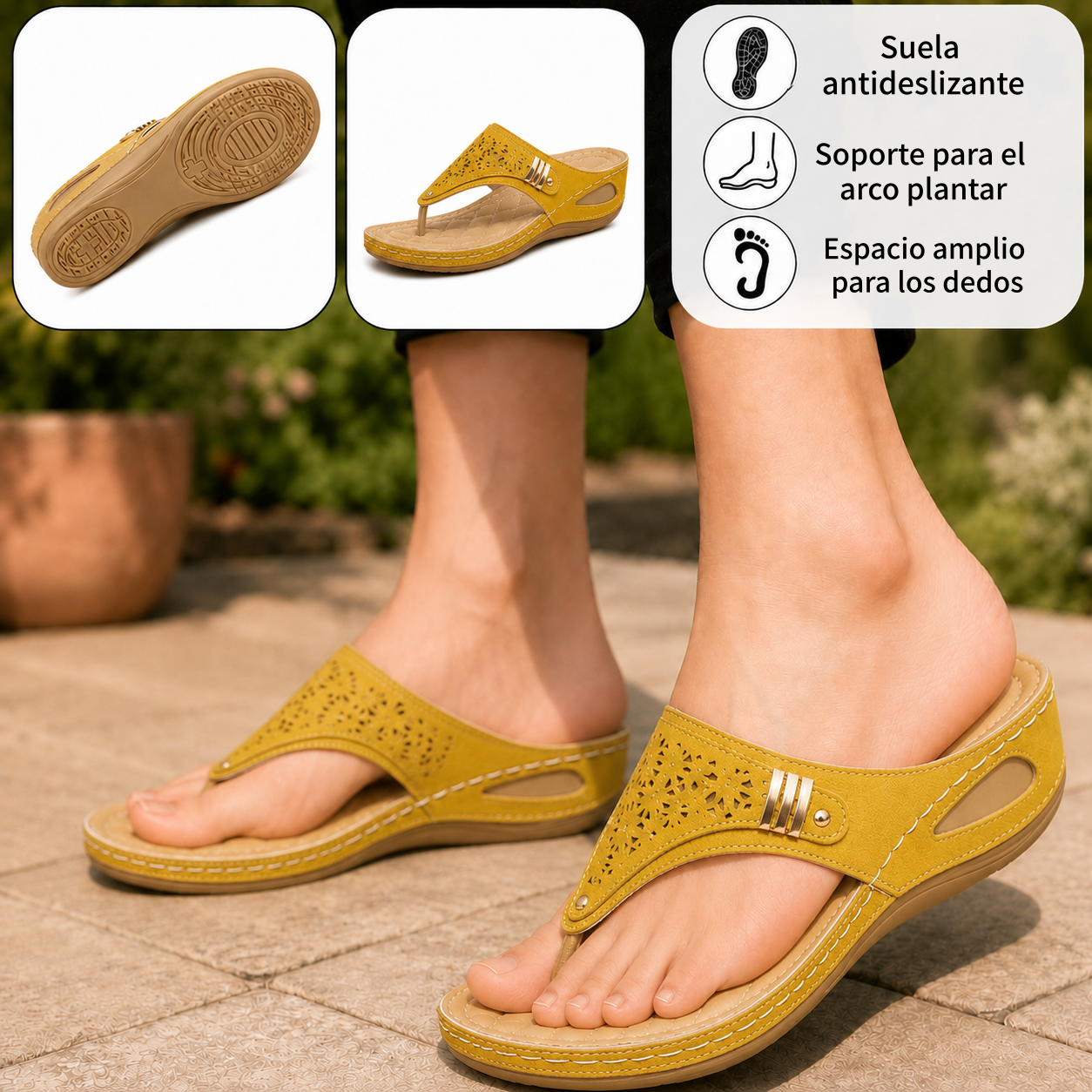 ⏰ ¡Último día! ¡50 % de descuento! ¡No te lo pierdas! ✅️ Sandalias cómodas con soporte para el arco del pie: alivian el dolor de pies y cuentan con un diseño ergonómico.