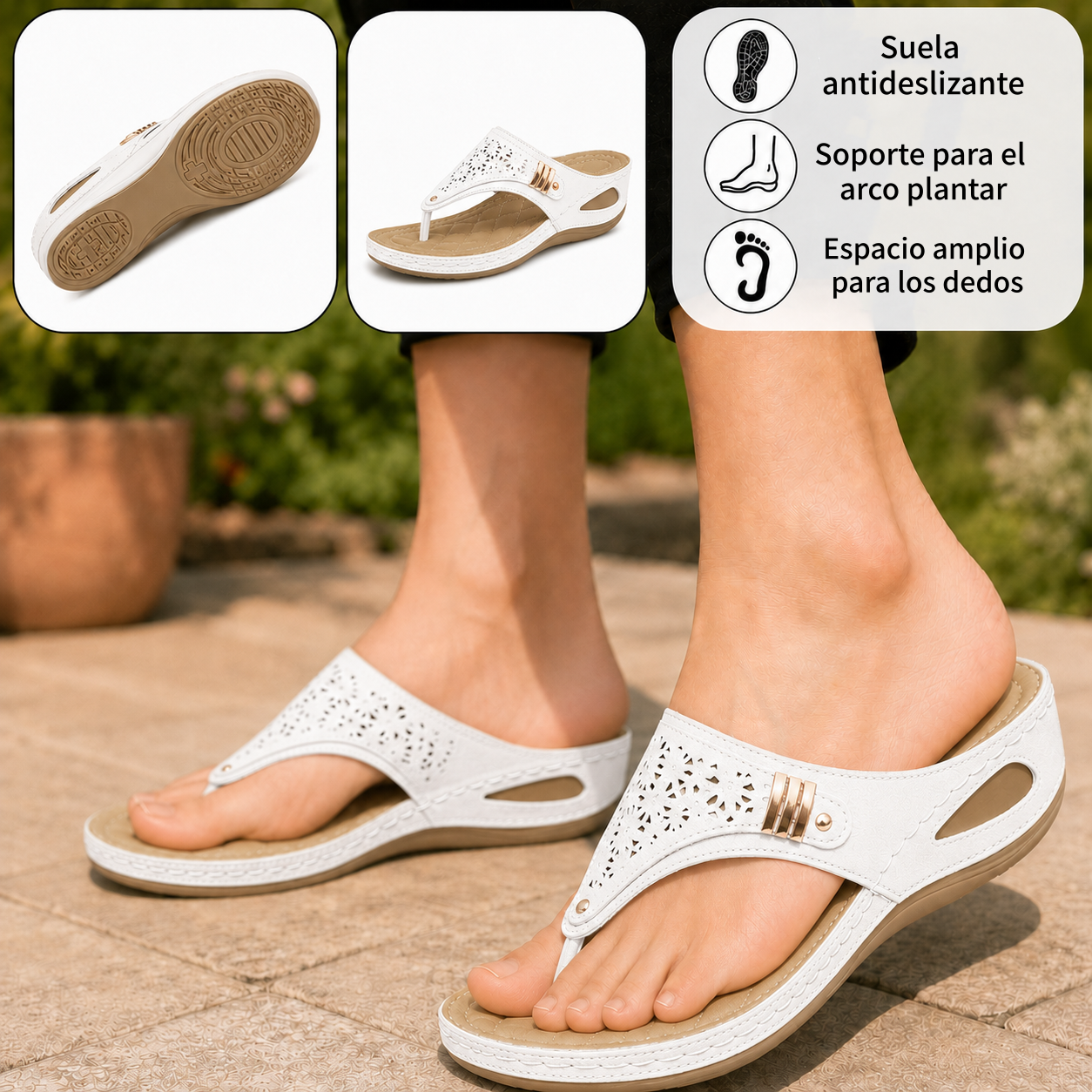 ⏰ ¡Último día! ¡50 % de descuento! ¡No te lo pierdas! ✅️ Sandalias cómodas con soporte para el arco del pie: alivian el dolor de pies y cuentan con un diseño ergonómico.