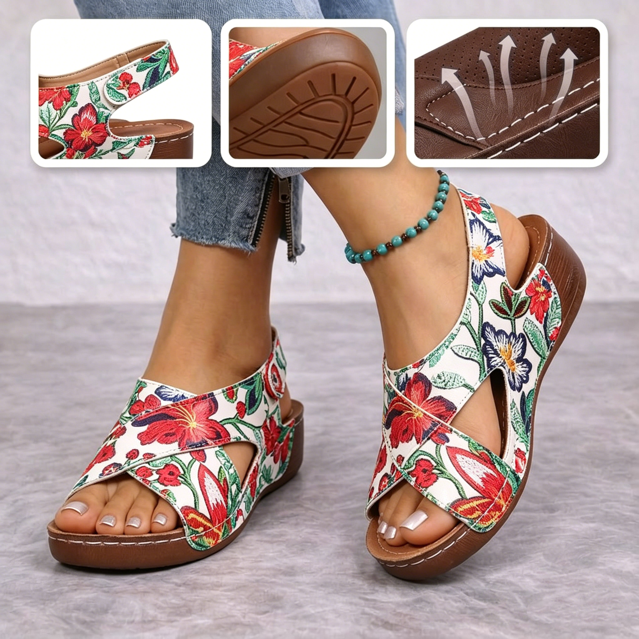 (⏰50% de descuento hoy, no te lo pierdas) Sandalias ortopédicas ergonó
