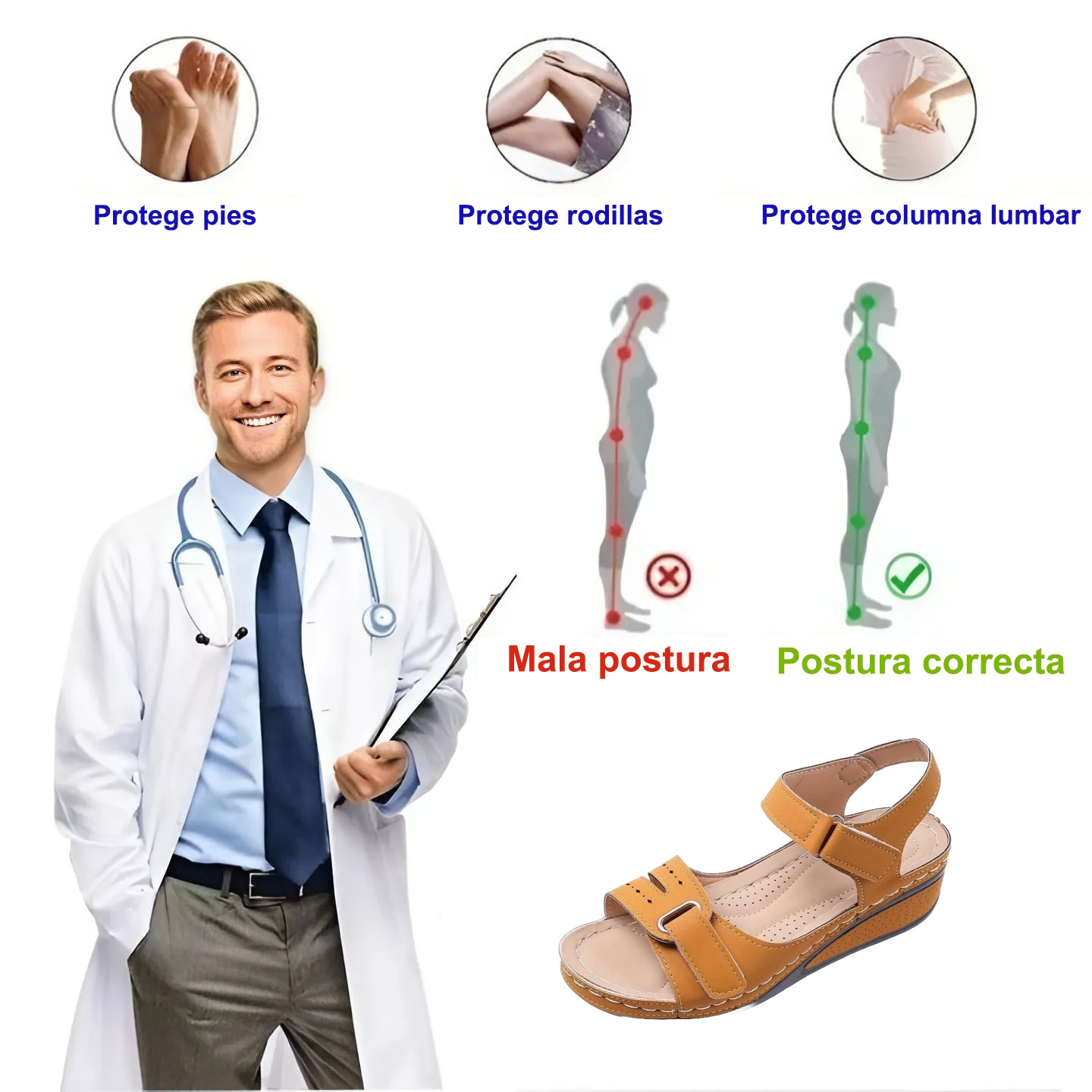 (⏰50% de descuento hoy, no te lo pierdas) Sandalias ortopédicas de diseño ergonómico, cosidas a mano + suela antideslizante ✅ Soporte de arco: caminar cómodo