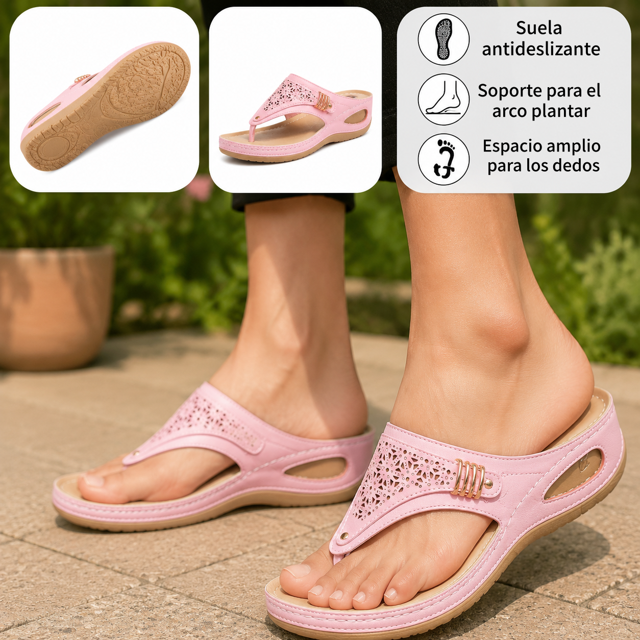 ⏰ ¡Último día! ¡50 % de descuento! ¡No te lo pierdas! ✅️ Sandalias cómodas con soporte para el arco del pie: alivian el dolor de pies y cuentan con un diseño ergonómico.