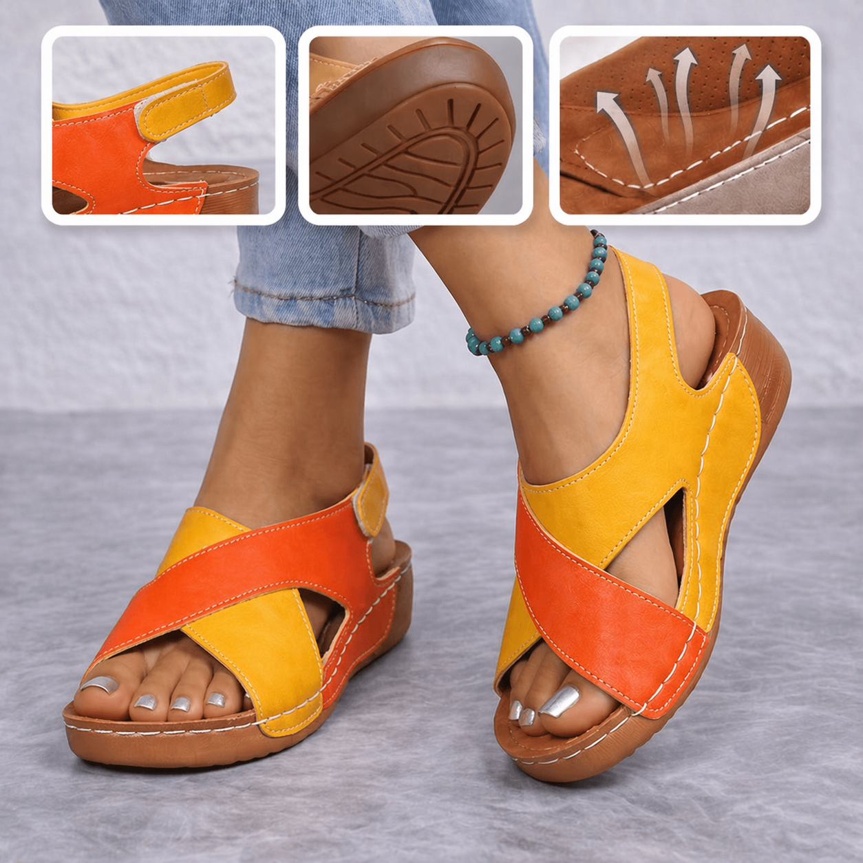 (⏰50% de descuento hoy, no te lo pierdas) Sandalias ortopédicas ergonó