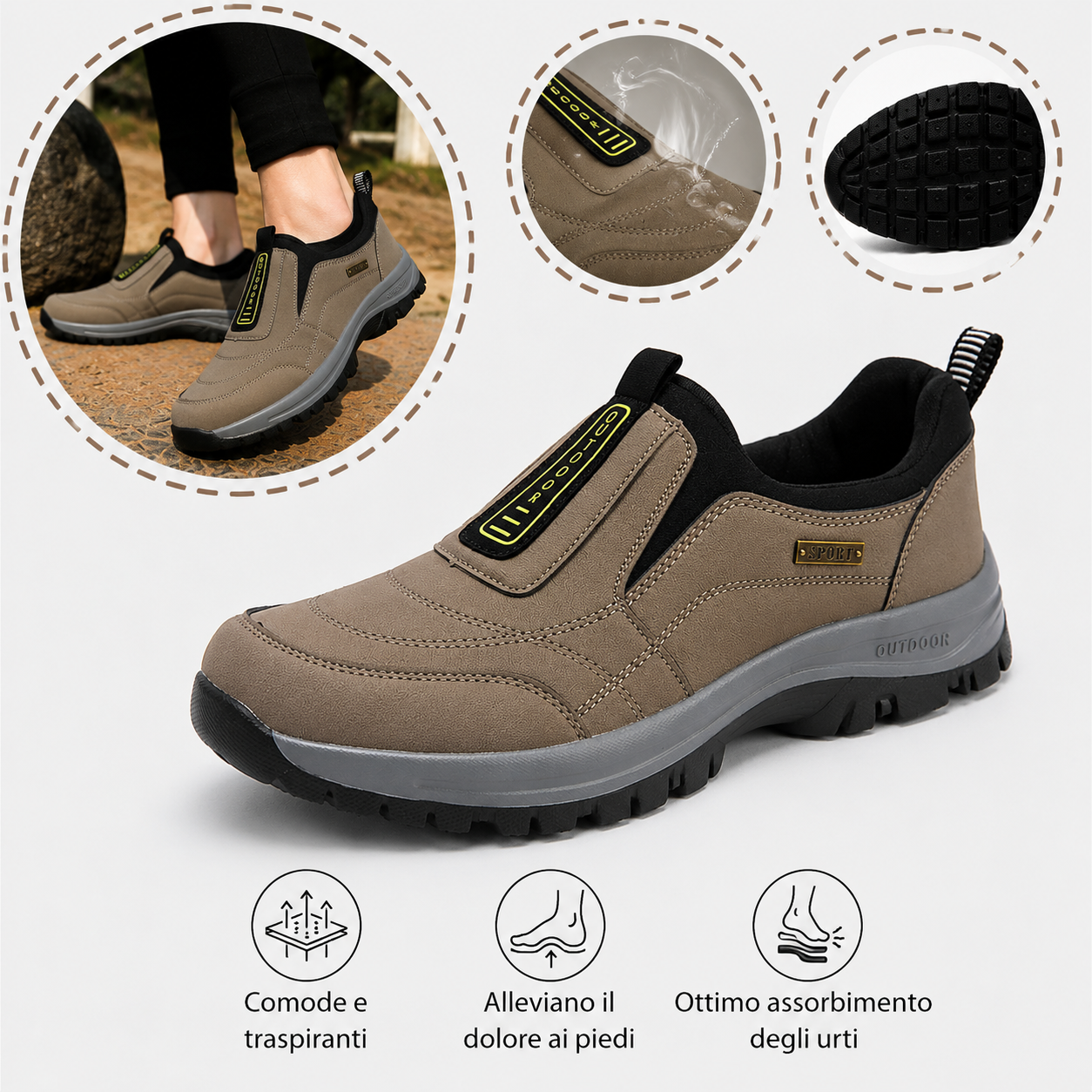 🎁 Oferta especial, 50% de descuento 🎁 Zapatos ortopédicos de gamuza para hombre 👟 Transpirables y cómodos ✅ Soporte para el arco: Comodidad para caminar todo el día