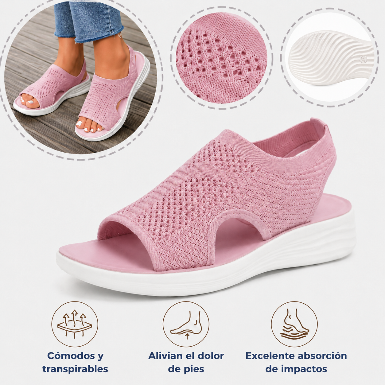 ⏰ ¡50% de descuento hoy! 👡 Sandalias cómodas con soporte para el arco plantar 🦶 Diseño ergonómico para caminar cómodamente todo el día ✅