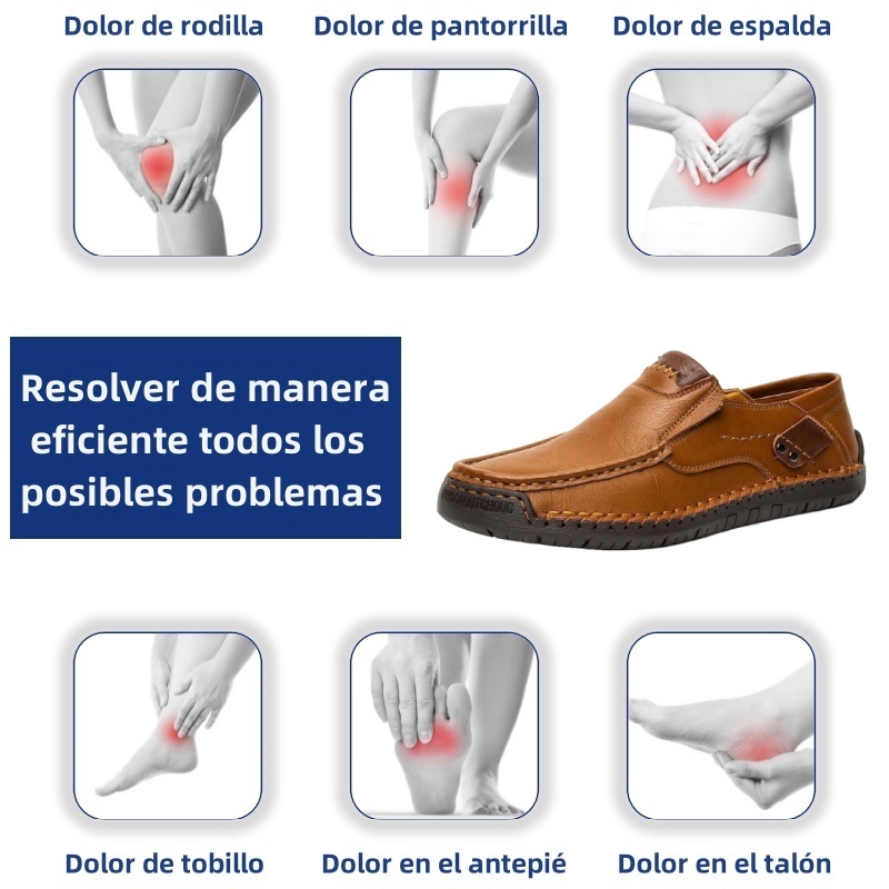 (🎉 Último día 70% de descuento, no te lo pierdas) 🐂 Zapatos para caminar para hombre de piel de becerro australiana genuina 👞 Cosidos a mano ✅ Caminata cómoda