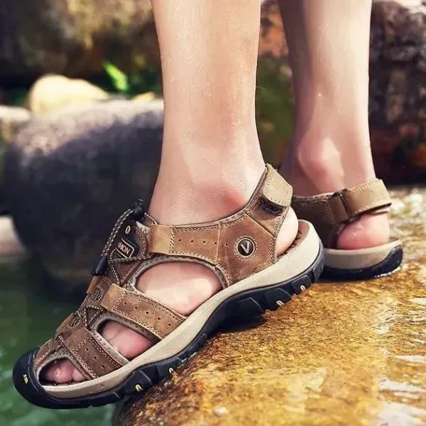 【🎁Hoy 60% de descuento - ¡No te lo pierdas!】Sandalias ortopédicas ergonómicas de piel de becerro - Caminar sin dolor👞 Haz que caminar sea más cómodo