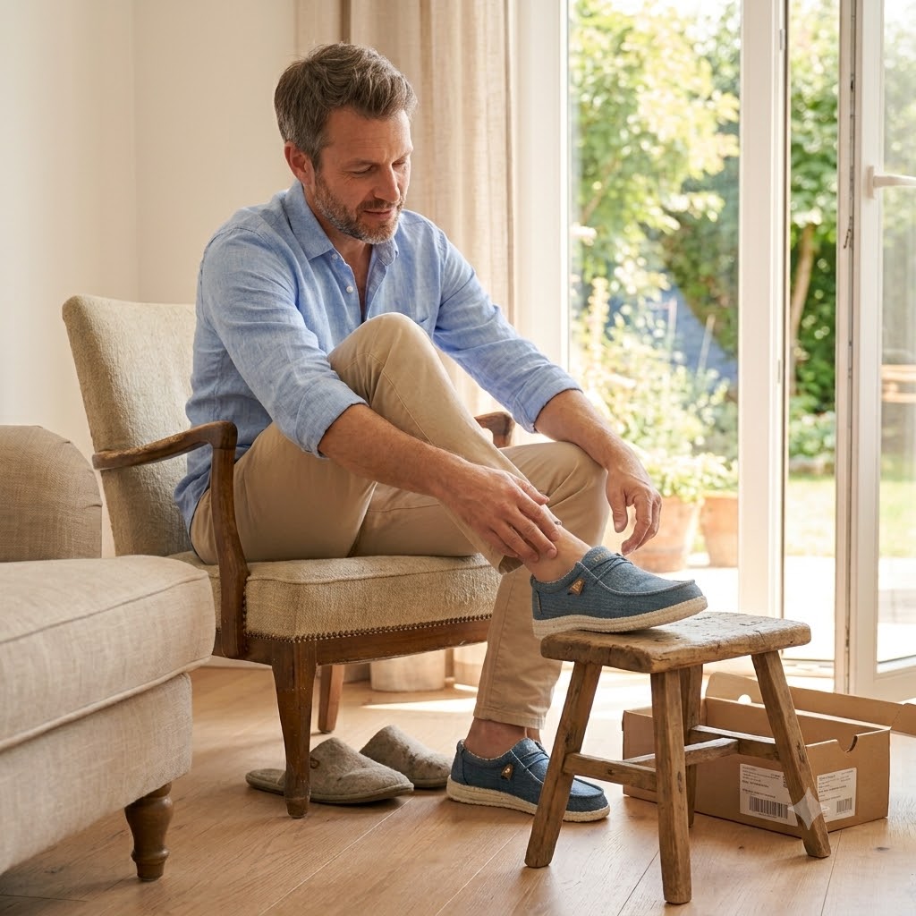 🎉 ¡Oferta por tiempo limitado! 👞 Zapatos casuales de verano para hombre  | Ultraligeros y transpirables  ✅ Diseño slip-on, fáciles de poner y quitar  👣 Suela suave y antideslizante  🚶 Con soporte para el arco para caminar cómodamente todo el día