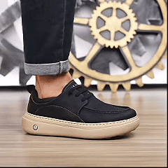 🔥 Zapatos de piel de becerro para hombre, cosidos a mano en Australia 👞 Alivio inteligente del dolor impulsado por IA, fácil de poner y quitar ✅ Correctivo integral: impermeable y antideslizante